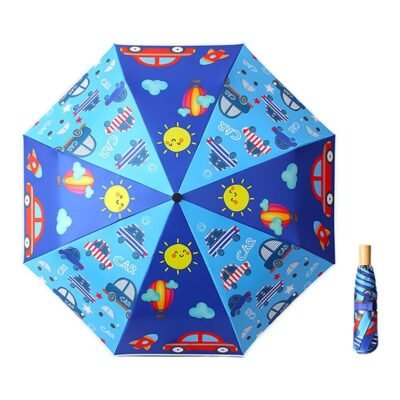 Kr  3-fold Road Hustlers Cars Theme Rain and All-season Kids Umbrella