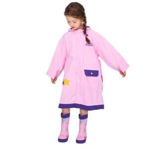 Kr  Pink Unicorn Kids Raincoat with Backpack Carrying Space