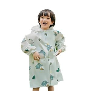 Kr  Cream Self Print Woodland Elle Raincoat for Kids