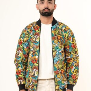 Multicolor Abstract Printed Velvet Jacket (Unisex)