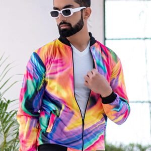 Colorful Printed Velvet Jacket