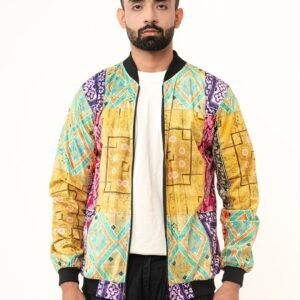 Multicolor Paisley Printed Velvet Jacket (Unisex)