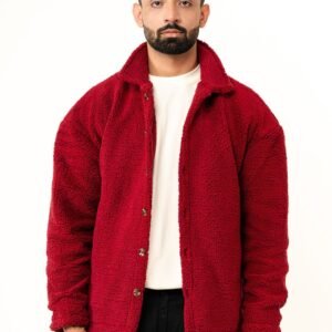 Maroon Fleece Sherpa Jacket