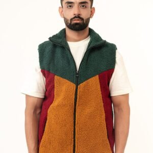 Multi Color Block Fleece Sherpa Jacket (Unisex)
