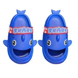 Kr  Blue Shark Slip on Clogs, Summer/Monsoon/ Beach Footwear for Toddlers and Kids, Unisex