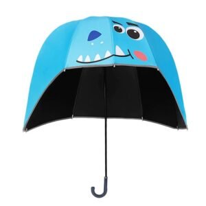 Kr  Dino theme, Helmet Shape Kids Umbrella , 4-8 yrs, Light Blue.