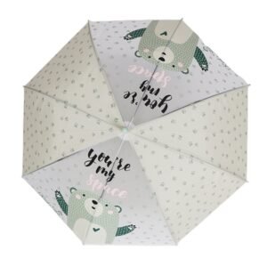 Kr  Light Green, Translucent Kelly-Jo all over teddy paws Rain and All-season Umbrella for Kids & Adults