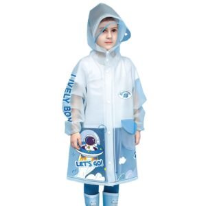 Kr  Blue Space print Transluscent Raincoat for Kids