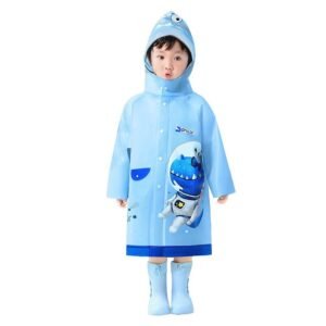 Kr  Light Blue Space Head Dinosaur Print Raincoat for Kids and Toddlers