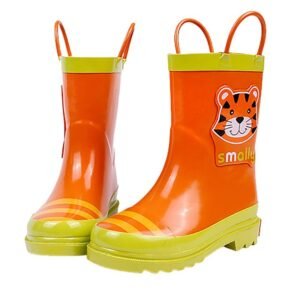 Kr  Orange Sheru Flexible Rubber Rain Gumboots for Toddlers and Kids