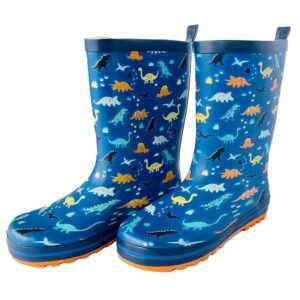Kr  Mr. Stego Saurus, Waterproof Flexible Rubber Rain Gumboots for Kids
