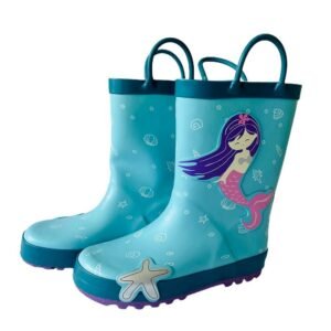 Kr  Ms. Merlin Purple,Waterproof Flexible Rubber Rain Gumboots?for Kids