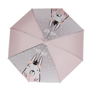 Kr  Pink Translucent Bunny Hugs, Rain and All-season Umbrella for Kids & Adults