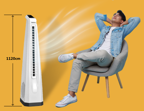 Kirdaram Surround-i Bladeless White | Remote-Control Tower Fan