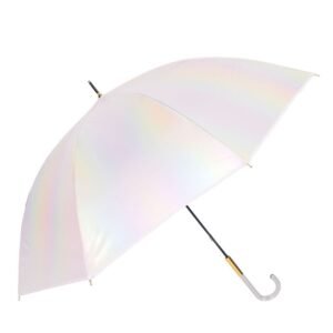 Kr  White Holographic Glitter Rain Umbrella for Kids & Adults