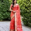 Patola Silk Orange Zari Contemporary Saree For Women