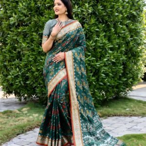 Patola Silk Green Weaving Classic Saree For Women