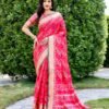 Pink Weaving Patola Silk Contemporary Saree For Women