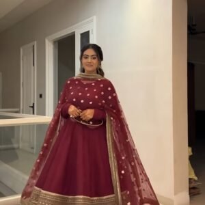 Jahnvi Maroon Magic Anarkali Set