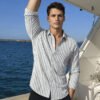 Men's Black Relaxed Fit Vertical Stripes Casual Shirt