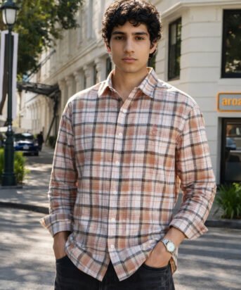 Men's Purple Slim Fit Checkered Casual Shirt