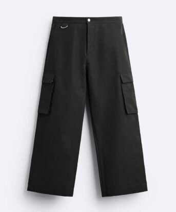 Men Wide Fit Black Cargo Trouser