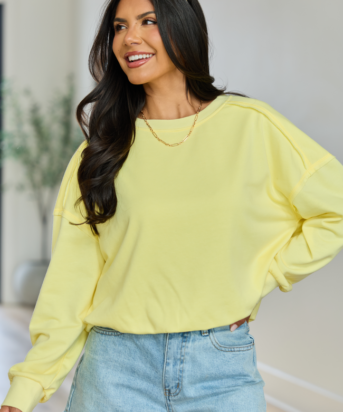 Prestyn Yellow Bubble Long Sleeve Top