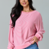 Melanie Pink Striped Pullover