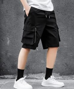 Loose Fit Men's Drawstring Waist Cargo Shorts With Flap Pockets
