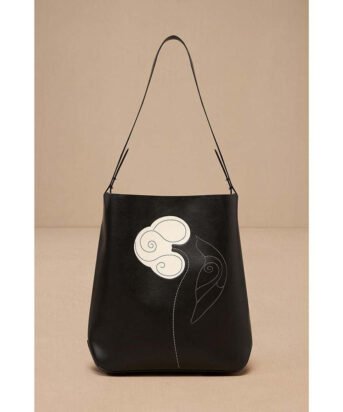 Hello Hi Black Dichasia Shoulder Bag with Pouch (Set of 2)