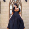 Women's Black Taffeta Weaving Gown