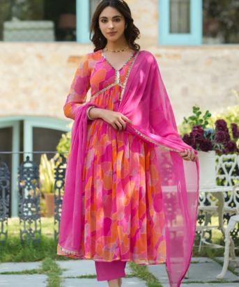 Women's Party Wear Printed Pakistani Style Alia Kurta Pant And Dupatta