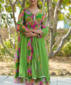 Women's Party Wear Printed Pakistani Style Alia Kurta Pant And Dupatta