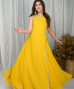 Women's Yellow Overlap Gown