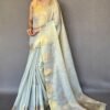 Women's Sky Blue Gulabo Banarasi Tissue Silk Zari Saree