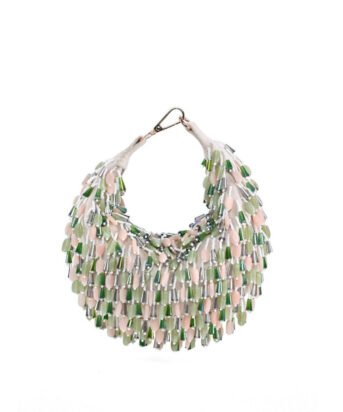 Hello Hi Elly Off White Suede Embellished Hobo Bag