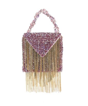 Hello Hi Natali Purple Embellished with Gold Chain Mini Handbag