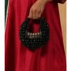 Hello Hi Alara Green Suede Embellished Clutch