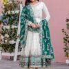 Women's White Colour Faux Georgette Heavy Embroidery Work Fully Stitched Pakistani Suit