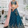 Chinnon Traditional Reception Wedding Lehenga In Blue color-41070