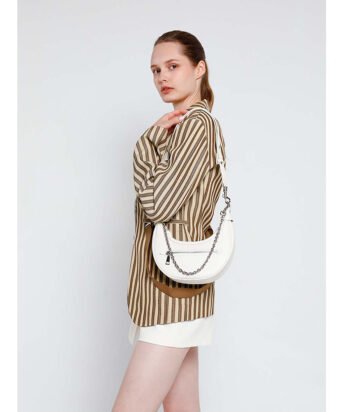 Hello Hi Women's Chang Crescent Shoulder Bag- White