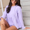 Smokey Lavender Tiered Long Sleeve Top