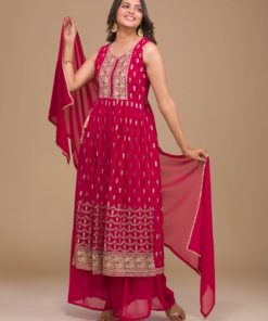 Women's Ethnic Wear Nyra Cut Embroidery Pakistani Style Anarkali Plazzo And Dupatta