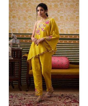 Hello Hi Mehr Yellow Floral Co-Ord (Set of 2)