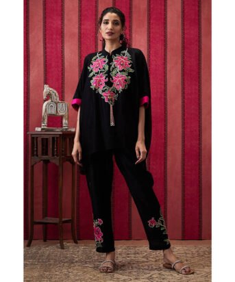 Hello Hi Mehr Black Floral Co-Ord (Set of 2)