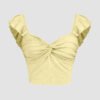 Cropped Vest Ruffle Top In Vanilla
