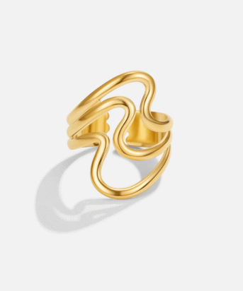Golden Waves Wrap Ring