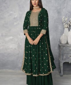 Women's Ethnic Wear Nyra Cut Embroidery Pakistani Style Kurti Plazzo And Dupatta