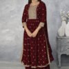 Women's Ethnic Wear Nyra Cut Embroidery Pakistani Style Kurti Plazzo And Dupatta