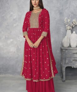 Women's Ethnic Wear Nyra Cut Embroidery Pakistani Style Kurti Plazzo And Dupatta